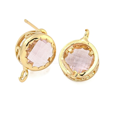 Bass Glass Stud Earring Findings KK-S387-01G-05-1