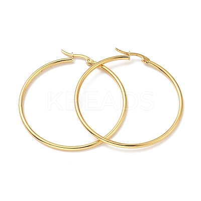 PVD Vacuum Plating 201 Stainless Steel Hoop Earrings with 304 Stainless Steel Pins for Women EJEW-D279-12G-01-1