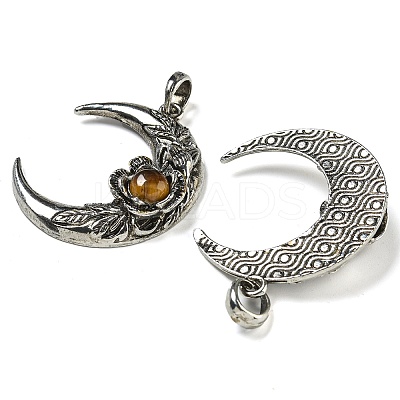 Natural Tiger Eye Pendants G-P547-04AS-02-1