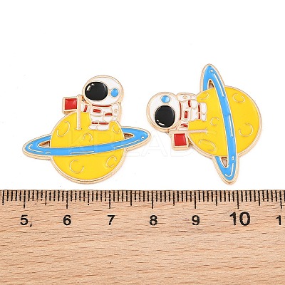 Space Planet Alloy Enamel Cabochons AL-CBA1A6F-07KCG-F-1