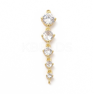 Rack Plating Brass Pave Cubic Zirconia Connector Charms KK-G458-02G-01-1