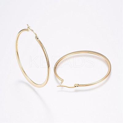 304 Stainless Steel Big Hoop Earrings EJEW-F105-18G-1