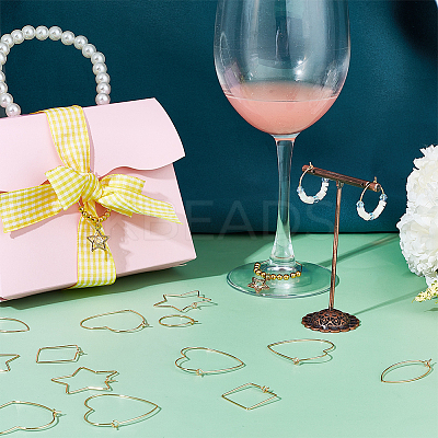 36pcs 6 styles Brass Hoop Earrings Findings KK-UN0002-41-1