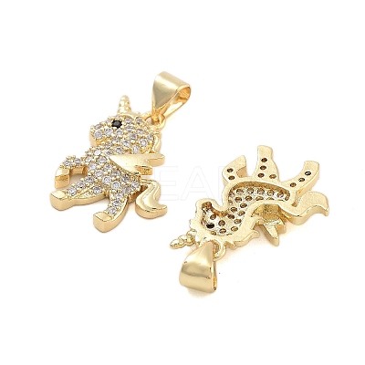 Brass Pave Cubic Zirconia Pendants KK-U009-02B-G-1