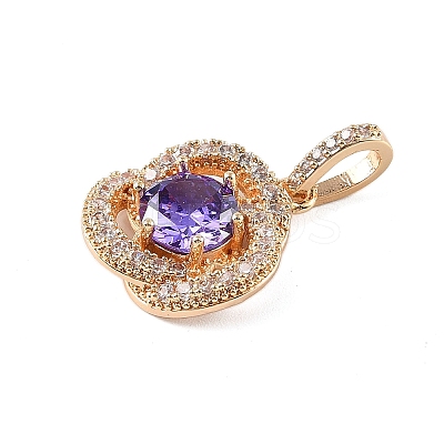 Brass Micro Pave Cubic Zirconia Pendants KK-E795-16KCG-1