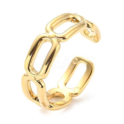 304 Stainless Steel Open Cuff Ring for Women RJEW-C016-06G-1