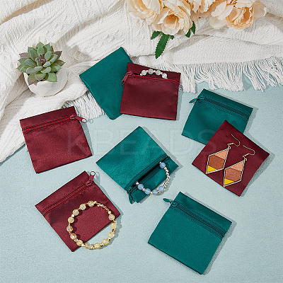 12Pcs 2 Colors Velvet Jewelry Storage Zipper Bags ABAG-DC0001-01-1