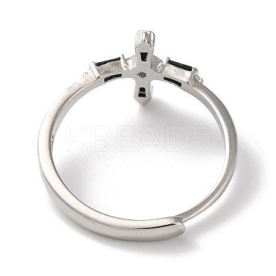 Brass with Cubic Zirconia Adjustable Rings RJEW-Z017-04P-1