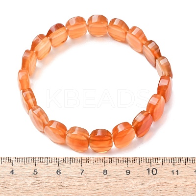 Dyed & Heated Natural Carnelian Faceted Beaded Stretch Bracelets for Women BJEW-K251-07P-1