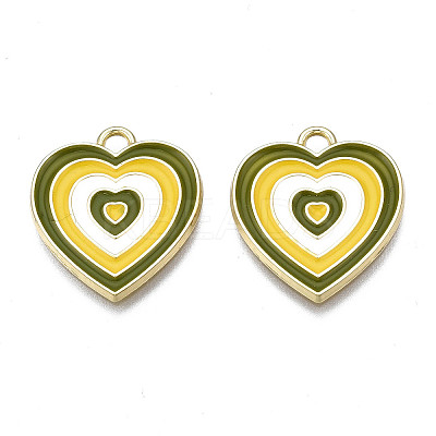 Rack Plating Light Gold Alloy Enamel Pendants LS-ENAM-Q444-014K-RS-1