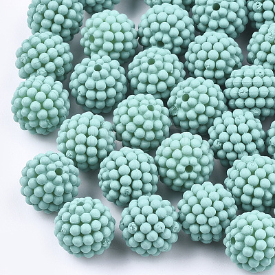 Rubberized Style Acrylic Beads MACR-T022-02B-1