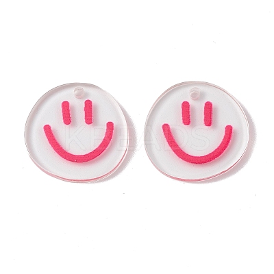 Transparent Printed Acrylic Pendants TACR-P005-01C-1