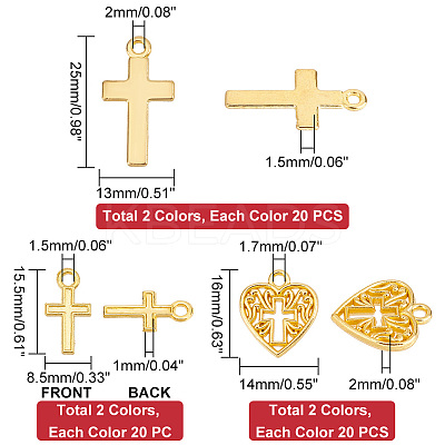 120Pcs 6 Style Alloy Pendants FIND-PH0006-10-1
