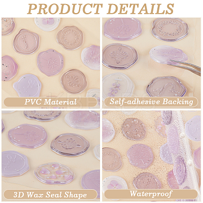 Translucent PVC Adhesive Stickers DIY-CP0009-54A-1