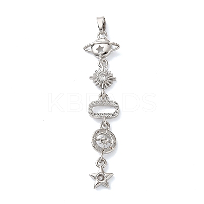 Brass Micro Pave Clear Cubic Zirconia Pendants LS-KK-D101-01D-P-1