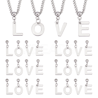 80Pcs 4 Style 304 Stainless Steel Pendants STAS-PH0004-21-1