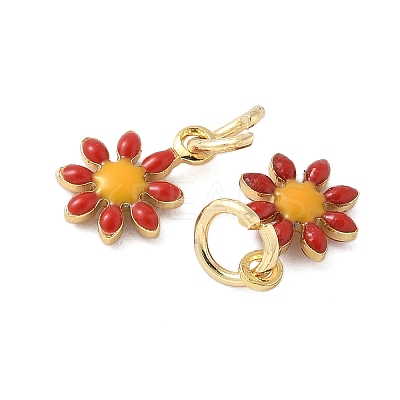 Brass Enamel Charms KK-C110-16B-01G-1