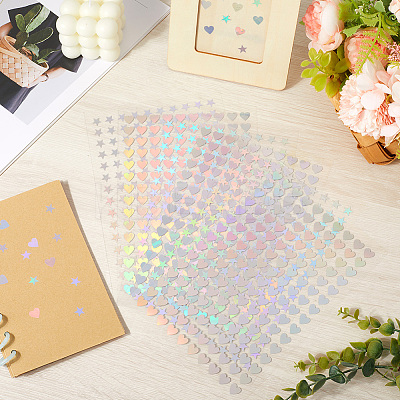10Pcs 2 Styles Laser PET Plastic Stickers DIY-CP0011-61A-1