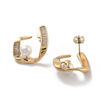 Ion Plating(IP) 304 Stainless Steel Stud Earrings EJEW-K281-21G-1