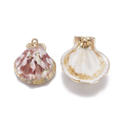 Electroplate Shell Pendants SSHEL-O019-04-1