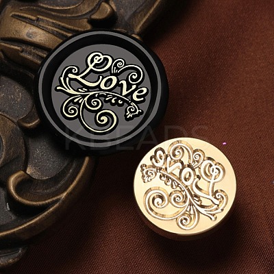 Love Wax Seal Brass Stamp Heads AJEW-M038-01T-G-1