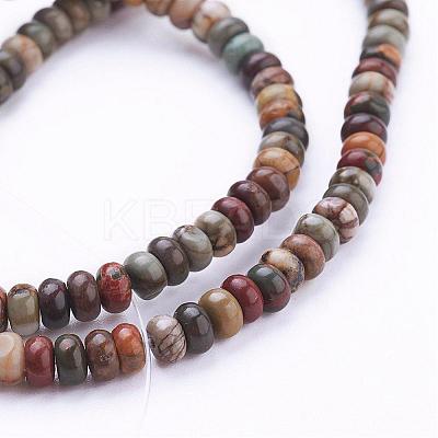 Natural Picasso Stone/Picasso Jasper Beads Strands G-G683-14-2x4mm-1