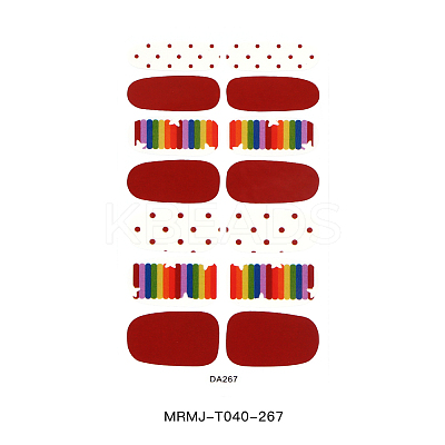 Rainbow Polka Dot Style Full Cover Nail Wraps Stickers MRMJ-T040-267-1