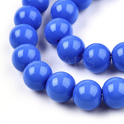 Opaque Solid Color Glass Beads Strands GLAA-T032-P8mm-11-1