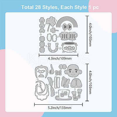 Saint Patrick's Day Carbon Steel Cutting Dies Stencils DIY-WH0309-1613-1