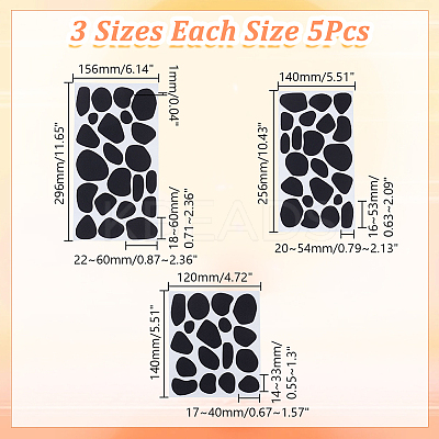 15Pcs 3 Style Dalmatian Self-Adhesive Stickers DIY-AR0004-82-1