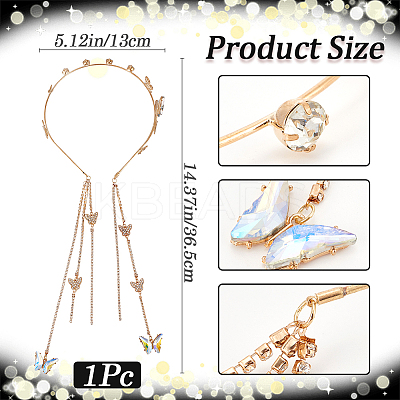 Zinc Alloy Rhinestone Hair Bands OHAR-WH20007-01B-G-1