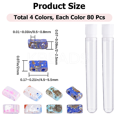 320Pcs 4 Colors 2-Hole Opaque Glass Seed Beads SEED-CN0001-22-1