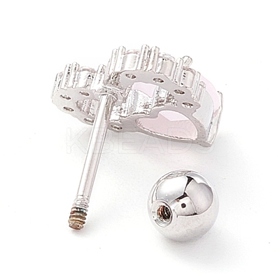Double Heart Cat Eye Stud Earrings for Women EJEW-A065-13P-1