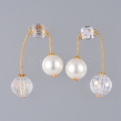 Pendant Necklaces and Ear Studs Jewelry Sets SJEW-JS01064-03-1