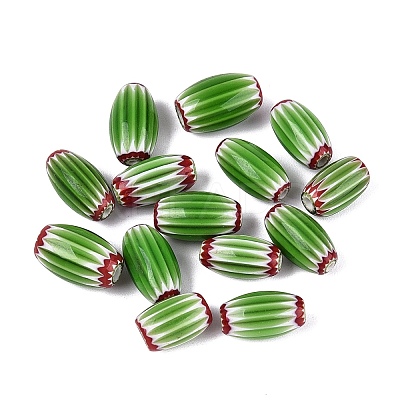 Handmade Millefiori Glass Barrel Beads LA-N002-03F-1