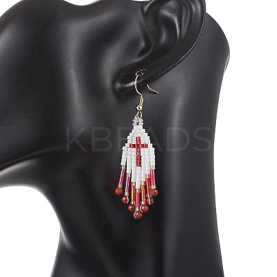 Glass Seed Beads Dangle Earrings EJEW-MZ00737-01-1