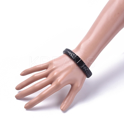 Unisex Leather Cord Weave Bracelets BJEW-JB04893-04-1
