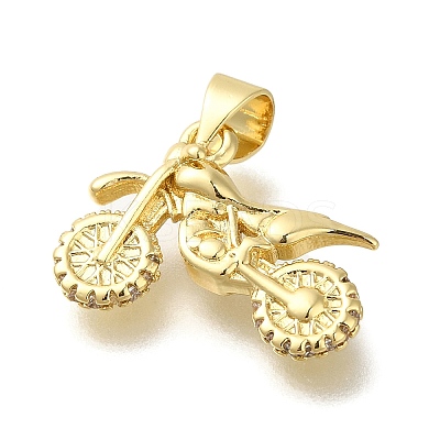 Rack Plating Brass with Cubic Zirconia Pendants KK-Z086-32G-1