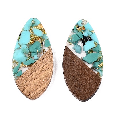Transparent Resin and Walnut Wood Pendants LS-RESI-T057-05J-1