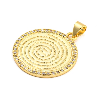 Brass with Cubic Zirconia Pendants X-KK-K332-16A-G-01-1