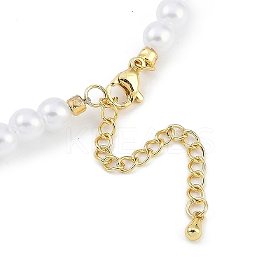 6mm Round ABS Imitation Pearl Beaded Necklaces NJEW-P317-12E-G-1