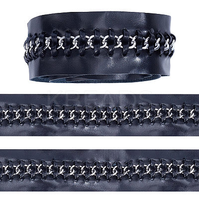 2 Yards Flat PU Imitation Leather Cords OCOR-CL0001-08B-1
