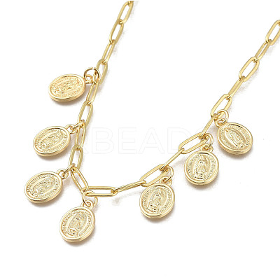 Brass Pendant Necklaces NJEW-M185-01G-1