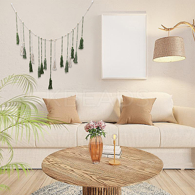 Bohemian Hand-woven Cotton Rope Tassel with Wood Beads Wall Hanging Ornaments FIND-WH20019-136A-01-1