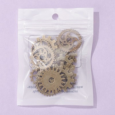 20Pcs Metal Alloy Steampunk Gear Charms Connectors Cog Pendants TIBEP-FS0001-04AB-1