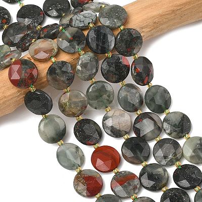 Natural Bloodstone Beads Strands G-A292-A09-01-1