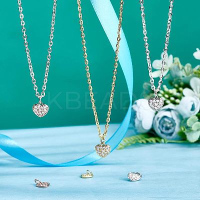 24Pcs 3 Colors Brass Micro Pave Clear Cubic Zirconia Charms KK-NB0001-41-1
