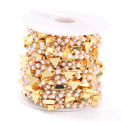 Handmade CCB Plastic Imitation Pearl Beaded Chains CHC-I038-22G-1