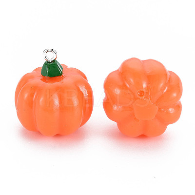 Autumn Theme Opaque Resin Pendants LS-X-RESI-S356-079-1