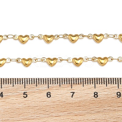 304 Stainless Steel Heart Link Bracelets BJEW-M121-03G-1